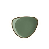 LOP27-HM-23 Πιάτο Ημικύκλιο πορσελάνης, 23cm, Χακί με ρίγα, σειρά OPERA, LUKANDA