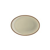 LOP76-OP-25 Πιάτο Οβαλ πορσελάνης, 25cm, Γκρίζο-Μπεζ με ρίγα, σειρά OPERA, LUKANDA
