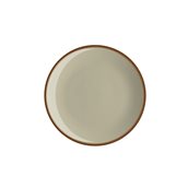 LOP76-FP-21 Πιάτο Ρηχό πορσελάνης, Φ21cm, Γκρίζο-Μπεζ με ρίγα, σειρά OPERA, LUKANDA