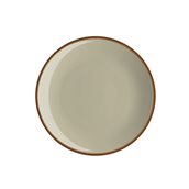 LOP76-FP-27 Πιάτο Ρηχό πορσελάνης, Φ27cm, Γκρίζο-Μπεζ με ρίγα, σειρά OPERA, LUKANDA