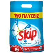 SKIP-7518301/12.35KG Σκόνη πλυντηρίων ρούχων 12.35KG, 190 πλύσεις, με ένζυμα, Active Powder, SKIP