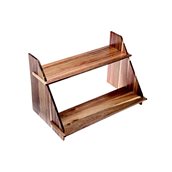 S5052 Ξύλινο σκαλοπατι παρουσίασης buffet, 65x20x40cm, Leone