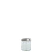 BTS001+LID/SI Βάζο γυάλινο 40ml, με καπάκι ασημί