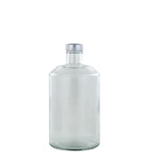FAP068+LID/SI Φιάλη γυάλινη CHIARA, 1000ml, φ11.5x20.5cm, με ασημί καπάκι