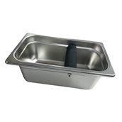 VP0039-A Κουτί υπολλειμάτων καφέ INOX, GN1/4M 26.5x16.2x10cm, με λαβή σιλικόνης