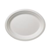 Q2014 Πιάτο Ρήχο Οβαλ 26x19cm, από ζαχαροκάλαμο, Μίας Χρήσης, Leone