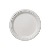 Q2011 Πιάτο Ρήχο Στρογγυλό Φ18cm, από ζαχαροκάλαμο, Μίας Χρήσης, Leone