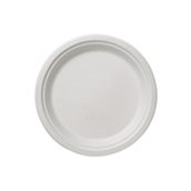 Q2011 Πιάτο Ρήχο Στρογγυλό Φ18cm, από ζαχαροκάλαμο, Μίας Χρήσης, Leone