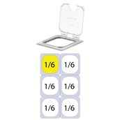 GNPLM-16N/NOTCHED Καπάκι PC αναδιπλούμενο, με εγκοπή, για Δοχεία Τροφίμων, GN1/6 (162 x 176mm)