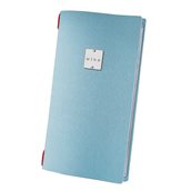 MM4R4CMP/WINE Menu PVC ECO JUTE, μπλε, με 1 διαφάνεια για 4 σελίδες 4RE (15.3x29.7cm), DAG Italy