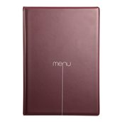 RIA43OM Menu PVC, σειρά RISTO, μπορντώ, με 2 φακέλους+2 καλύμματα για 10 σελίδες A4 (21x29.7cm), DAG Italy