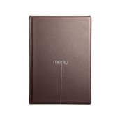 RIA53ZM Menu PVC, σειρά RISTO, σοκολατί, με 2 φακέλους+2 καλύμματα για 10 σελίδες A5 (14.8x21cm), DAG Italy