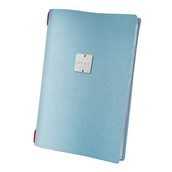 MMA44CM Menu PVC ECO JUTE, μπλε, με 1 διαφάνεια για 4 σελίδες A4 (21x29.7cm), DAG Italy