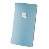 MM4R4CM Menu PVC ECO JUTE, μπλε, με 1 διαφάνεια για 4 σελίδες 4RE (15.3x29.7cm), DAG Italy