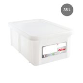 G119812 Δοχείο αποθήκευσης HACCP 35Lt (60x40x23cm), με καπάκι, -40/+90°C, λευκό, Gilac