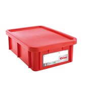 G119709 Δοχείο αποθήκευσης HACCP 25Lt (60x40x19cm), με καπάκι, -40/+90°C, κόκκινο, Gilac