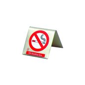 INOX-SMOK-RD Επιγραφή [NO SMOKING] ΙΝΟΧ, 5.8x5.8cm