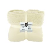 BFWK-BG Κουβέρτα καναπέ, 150gsm fleece με 10cm sherpa+210gsm sherpa, 130x170cm, μπεζ