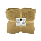 BFWK-BR Κουβέρτα καναπέ, 150gsm fleece με 10cm sherpa+210gsm sherpa, 130x170cm, καφέ