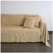 18C01BG4 Ριχτάρι τετραθέσιου καναπέ 350x180cm, ακρυλικό σενίλ, μπεζ, ελληνικής κατασκευής
