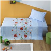 ZOU-BD-019 Σετ Παιδικά Σεντόνια 160x260cm & Μαξιλαροθήκη 50x70cm, 100% βαμβάκι, 200 κλωστές, Πασχαλίτσα