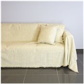 18C01IV1 Ριχτάρι πολυθρόνας 180x180cm, ακρυλικό σενίλ, ιβουάρ, ελληνικής κατασκευής