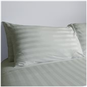 PSTR-PL-OGN Σετ 2 μαξιλαροθήκες 52x72(+15)cm, 100% βαμβακοσατέν ριγέ, 200 κλωστές, μερσεριζέ siliconized, λαδί