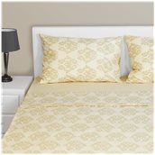 BST-S1-PBL-BG Σετ Μαξ/κη + Σεντόνια μονά FLAT, 160x260cm, 100% βαμβ., 144 κλωστές, siliconized, θυρεός μπεζ
