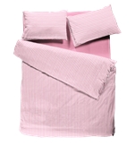 BST-C2-P1-PK Σετ Μαξ/κες + Σεντόνια διπλά FLAT 225x260cm, 100% βαμβ., 144TC, λεπτή ρίγα ρόζ