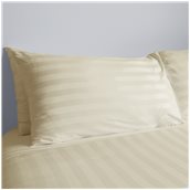 PSTR-PL-EC Σετ 2 μαξιλαροθήκες 52x72(+15)cm, 100% βαμβακοσατέν ριγέ, 200 κλωστές, μερσεριζέ siliconized, εκρού