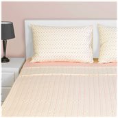 BST-S1-PSP-PK Σετ Μαξ/κη + Σεντόνια μονά FLAT, 160x260cm, 100% βαμβ., 144 κλωστές, siliconized, πουά ροζ