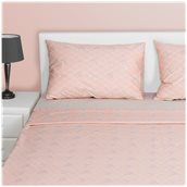 DC-S1-PFL-PK Σετ Μαξ/κη + Παπλωματοθήκη μονή, 160X220cm, 100% βαμβ., 144 κλωστές, siliconized, λουλούδι ροζ