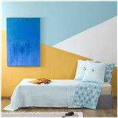 ZOU-BD-260 Κουβέρτα Παιδική, 100% βαμβάκι, 160x240cm, Μέλισσα, Σιέλ