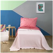 ZOU-BD-425 Κουβέρτα Παιδική, 100% βαμβάκι, 160x240cm, Πεταλούδα, Ροζ