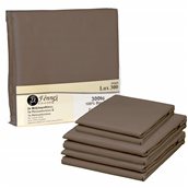 BS-300L-BR Σετ Μαξ/κες + Σεντόνια διπλά FLAT 245x260cm, 100% βαμβ., 300TC, (60°C), καφέ