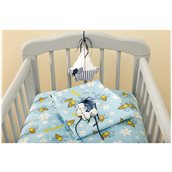 ZOU-BD-126 Σετ Βρεφικά Σεντόνια Λίκνου, 70x110cm, 100% βαμβάκι, 200 κλωστές, Μέλισσα