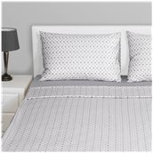 BST-S1-PSP-GR Σετ Μαξ/κη + Σεντόνια μονά FLAT, 160x260cm, 100% βαμβ., 144 κλωστές, siliconized, πουά γκρι