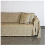 21C02BG3 Ριχτάρι τριθέσιου καναπέ 300x180cm, ακρυλικό σενίλ, μπεζ, ελληνικής κατασκευής