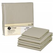 BS-300L-BGR Σετ Μαξ/κες + Σεντόνια διπλά FLAT 245x260cm, 100% βαμβ., 300TC, (60°C), μπεζ