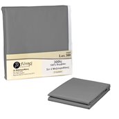 P2-300L-GR Σετ 2 μαξιλαροθήκες 50x70+5cm, 100% βαμβακερό, 300 κλωστές, (60°C), γκρι