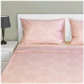 BST-S2-PDM-PK Σετ Μαξ/κες + Σεντόνια διπλά FLAT, 240x260cm, 100% βαμβ., 144 κλωστές, siliconized, δαμασκηνό ροζ