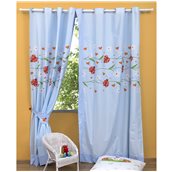 ZOU-BD-060 Παιδική Κουρτίνα 150x250cm, με Τρουκς & Δέστρα Αριστερή, Πασχαλίτσα