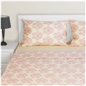 BST-S1-PBL-PK Σετ Μαξ/κη + Σεντόνια μονά FLAT, 160x260cm, 100% βαμβ., 144 κλωστές, siliconized, θυρεός ροζ