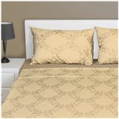 BST-S2-PDM-BG Σετ Μαξ/κες + Σεντόνια διπλά FLAT, 240x260cm, 100% βαμβ., 144 κλωστές, siliconized, δαμασκηνό μπεζ
