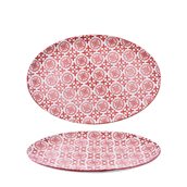 200-0004 Οβάλ Πιάτο Πορσελάνης 31x21x2cm, Σειρά ALJIBE, Κόκκινο, COK-ALAR