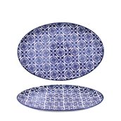200-0016 Οβάλ Πιάτο Πορσελάνης 31x21x2cm, Σειρά ALJIBE, Μπλε , COK-ALAR