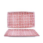 200-0002 Δίσκος Πορσελάνης 26.5x15.5x2.5cm, Σειρά ALJIBE, Κόκκινο, COK-ALAR