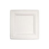 NSP08 Πιάτο Ρήχο τετράγωνο 20x20xΥ1.5cm, από ζαχαροκάλαμο, Μίας Χρήσης