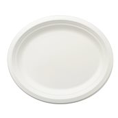 NOP10 Πιάτο Ρήχο οβάλ 25.7x19.2xΥ2.3cm, από ζαχαροκάλαμο, Μίας Χρήσης
