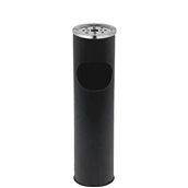 FA-BB-1555 Σταχτοδοχείο δαπέδου INOX, Μαύρο, 8lt, φ15xΥ55cm
